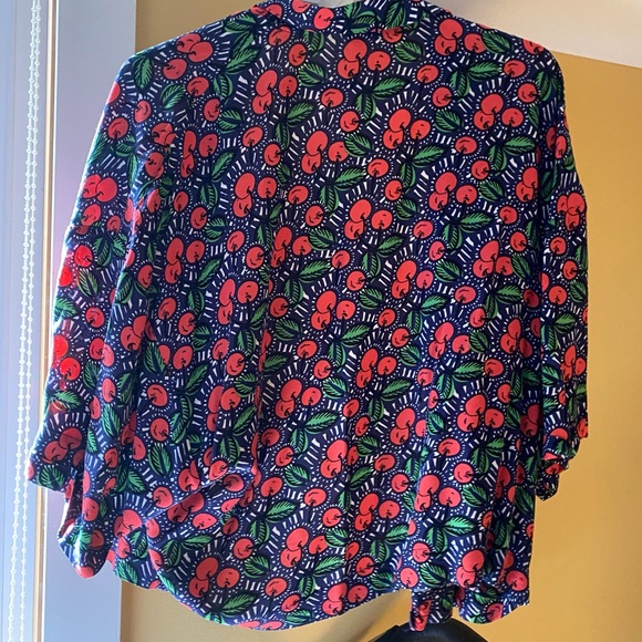 Zara Cherry Print Boxy Blouse - Picture 4 of 5